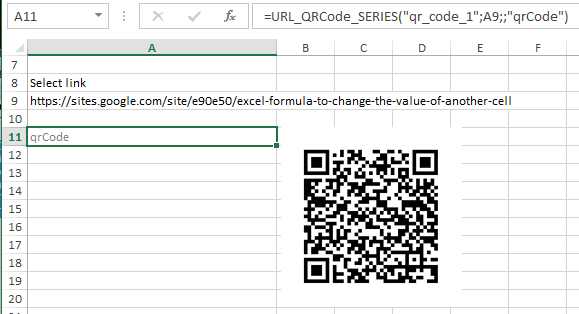 convert text to qr code in excel